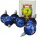 GLOBO NAVIDEÑO 4 CM AZUL SATINADO DECORADO CON GIBRE X 6