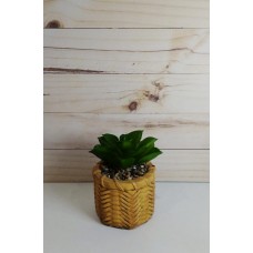 PLANTA ARTIFICIAL CON MACETA CERAMICA SIMIL MIMBRE