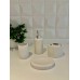 SET DE BAÑO X 4 PIEZAS CERAMICA EN CAJA DE REGALO BLANCO