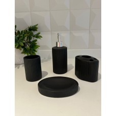 SET DE BAÑO X 4 PIEZAS CERAMICA EN CAJA DE REGALO NEGRO