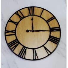 RELOJ DE PARED 44 CM NUMEROS ROMANOS FONDO MADERA