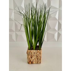 PLANTA ARTIFICAL 40 CM JUNCO CON MACETA GRASS