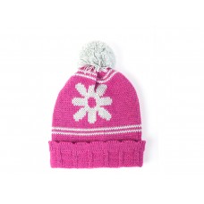 GORRO DE LANA INFANTIL FLOR CON POMPON