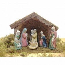 PESEBRE COMPLETO PEQUEÑO CON 6 FIGURAS (19 X 14)