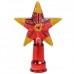 PUNTAL ESTRELLA 09 CM ROJO METALIZADA DECORADA CON GIBRE