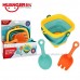 SET DE PLAYA CON BALDE PLEGABLE PALA Y RASTRILLO FOLDING BUCKET EXPLORER FAN