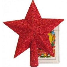 PUNTAL ESTRELLA 15 CM GIBREADA ROJO