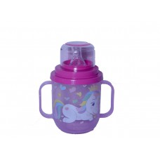 VASO DE PLASTICO CON TETINA UNICORNIO DOBLE MANIJA