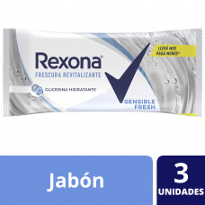 JABON DE TOCADOR X 3 REXONA SESNSIBLE FRESH