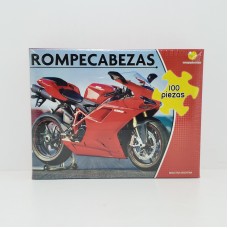 ROMPECABEZAS X 100 PIEZAS MOTO ROJA