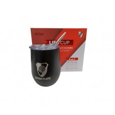 MATE DE ACERO INOXIDABLE 3 EN 1 LIFE CUP CON BOMBILLA RIVER PLATE