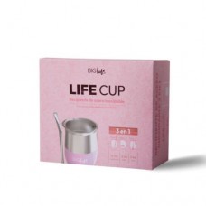 MATE DE ACERO INOXIDABLE 3 EN 1 LIFE CUP CON BOMBILLA ROSA