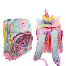 MOCHILA ESPALDA UNICORNIO LIQUID GLITTER CON CAPUCHA DE PELUCHE PPR