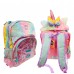 MOCHILA ESPALDA UNICORNIO LIQUID GLITTER CON CAPUCHA DE PELUCHE PPR