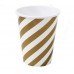 VASOS DESCARTABLES POLIPAPEL RAYADOS ORO X 8 UNIDADES