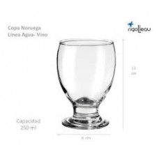 COPAS DE VIDRIO X 1 NORUEGA RIGOLLEAU 250 ML