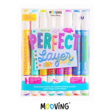 MARCADORES PERFECT LAYER MOOVING X 12 DOBLES DE SUPERPOSICION DE COLORES