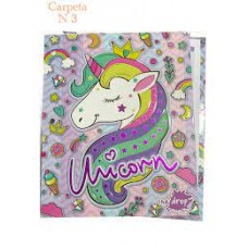 CARPETA Nº 3 CON CORDON UNICORNIO