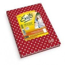 CUADERNO RAYADO T/D X 50 H FORRADO A LUNARES ROJO EXITO