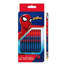 LAPICES DE COLORES X 12 LARGOS PERSONAJES SPIDERMAN