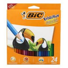 LAPICES DE COLORES X 24 LARGOS BIC EVOLUTION