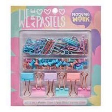 SET DE BROCHES PASTEL CLIPS-PINS-BINDER