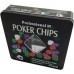 JUEGO DE POKER X 100 FICHAS + 2 MAZOS DE CARTAS EN LATA