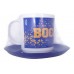 TAZA CON PLATO DE PLASTICO PERSONAJES BOCA JUNIORS