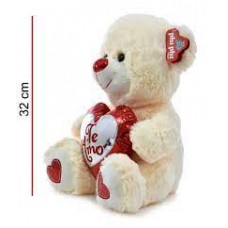 PELUCHE OSO CON CORAZON METALIZADO 32 CM PHI PHI 5422