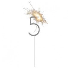 NUMERO ESTRELLITA SPARKLER PLATEADO Nº 5