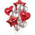 SET DE GLOBOS METALIZADOS Y LATEX X 10 ROJO