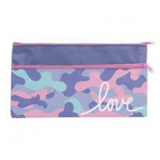 CARTUCHERA CON CIERRE PLANA BRAVE LOVE 2 CIERRES