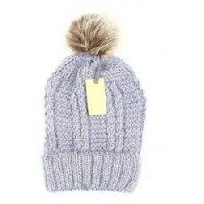 GORRO DE LANA ADULTO CON POMPON PIEL