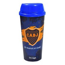 VASO DE PLASTICO PPR BOCA JUNIORS CON TAPA Y PICO