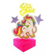 ADORNO DE TORTA - FIGURA TELGOPOR BASE CUBITO UNICORNIO