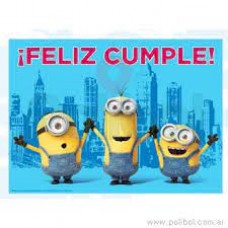 AFICHE FELIZ CUMPLE MINIONS