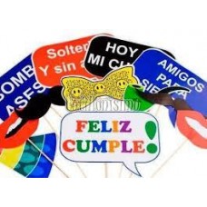 PHOTO PROPS FELIZ CUMPLE X 12