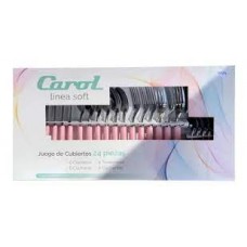 JUEGO DE CUBIERTOS CAROL X 24 PIEZAS CABO PLASTICO LINEA SOFT