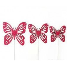 CAKE TOPPER MARIPOSA PINCHE FUCSIA X 10