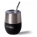 MATE DE ACERO INOXIDABLE 3 EN 1 LIFE CUP CON BOMBILLA NEGRO