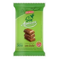 CHOCOLATE GEORGALOS SIN AZUCAR CON LECHE X 30 G