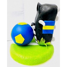 ADORNO DE TORTA PORCELANA FRIA BOCA BOTIN CON FUTBOL