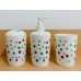 SET DE BAÑO PLASTICO JABONERA + DISPENSER + PORTACEPILLO + VASO CAROL