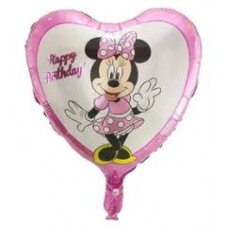 GLOBO DE PAPEL METALIZADO MINNIE CORAZON 45 CM