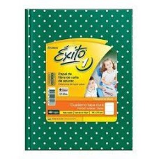 CUADERNO RAYADO T/D X 50 H FORRADO A LUNARES VERDE OSCURO  EXITO