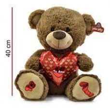 PELUCHE OSO MEDIANO CON CORAZON METAL 40 CM PHI PHI 5419