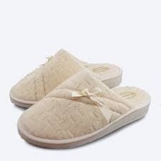 PANTUFLA DE DAMA TOALLA/JACKARD CON MOÑO