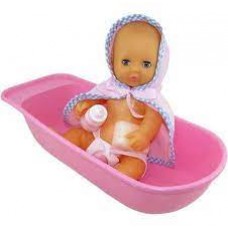 MUÑECA YOLY BELL BAÑANDO MI BEBE CON BANADERA Y SALIDA DE BAÑO ART 164