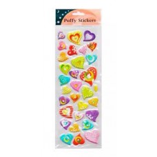 STICKERS CON RELIEVE Y BRILLO CORAZONES HS5130