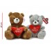 PELUCHE OSO CON CORAZON DE CORDEROY 25 CM  PHI PHI 8124